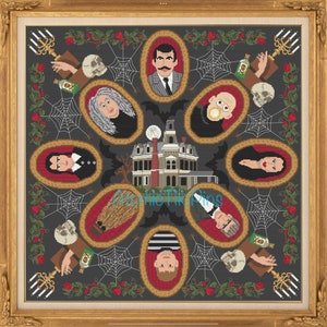 First Family of Horror Mandala Cross Stitch Pattern PDF