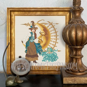 Aurelia Steampunk Witch Cross Stitch Pattern