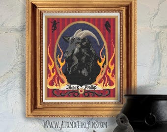 Black Phillip Framed Cross Stitch Pattern