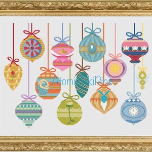 Cross Stitch Pattern:  Princess Midcentury Ornaments