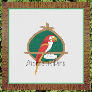 Cross Stitch Pattern:  Tiki Red Bird