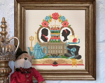 Classic Novel Pop-up book Pride and Prejudice Cross Stitch Pattern