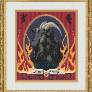Black Phillip Framed Cross Stitch Pattern