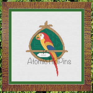 Cross Stitch Pattern:  Yellow Tiki Bird