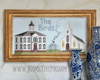 Birds in Bodega Bay Cross Stitch Pattern
