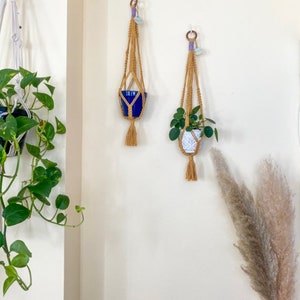 Macrame Plant Hanger | Boho Plant Hanger | Yellow Plant Hanger | Boho Home | Boho Decor, | Handmade Plant Hanger | Recycled | Eco Friendly