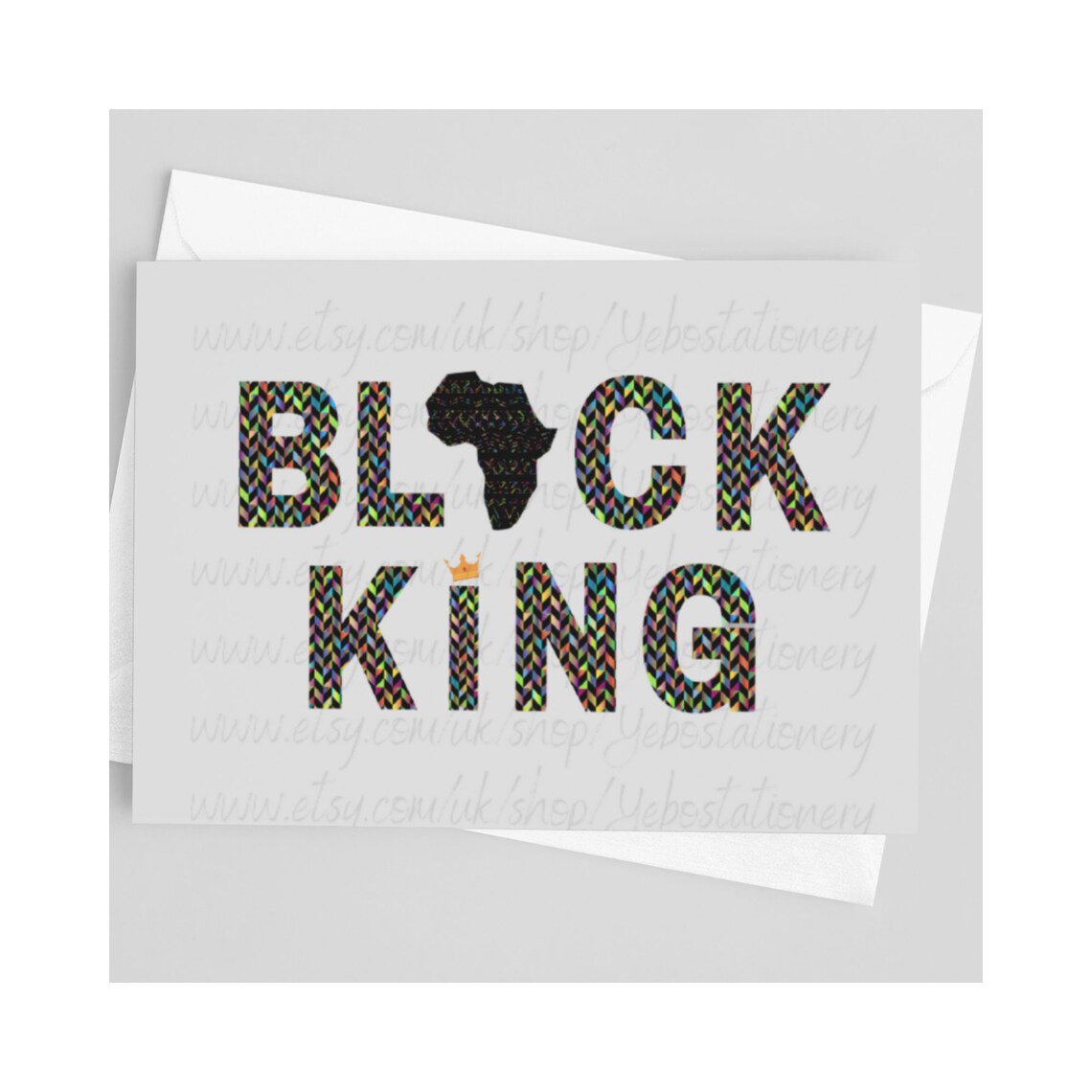 Black King greeting card Etsy