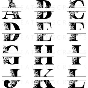 Monogramas de Letras em Caixa de Sombra Dividida