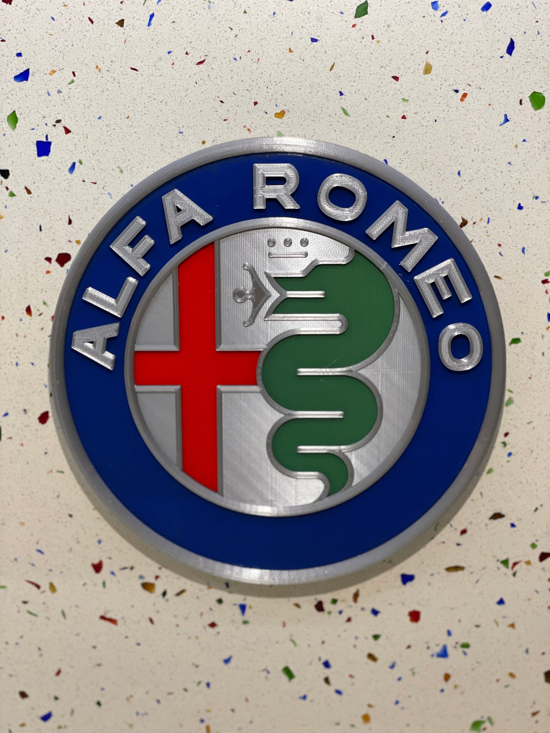 Porte-clés emblème Alfa Romeo 90x37mm GT Bertone