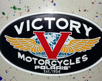 Victory  motorcycle embossed wall plaque
