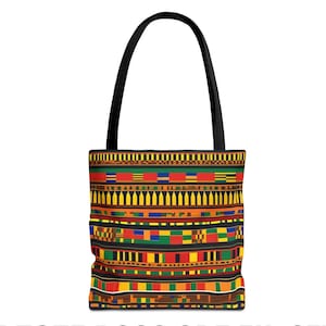 African Print Kente Tote Bag,African Colors Print Bag-African Tote Gift For Her, African, Juneteenth Gift, Book Carrying Bag, Travel Bag.