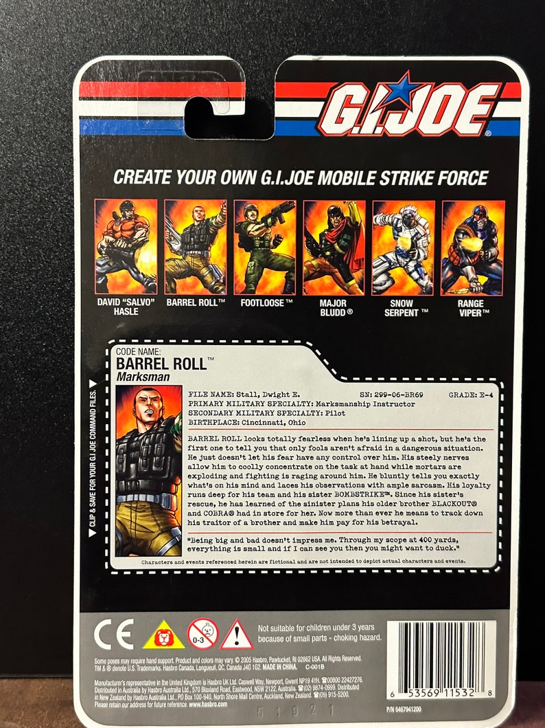 G.I. Joe Real American Hero Barrel Roll Action Figure Etsy
