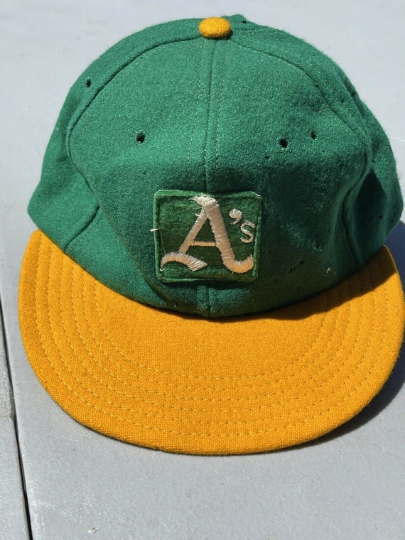 Vintage 1960s 60s Oakland Athletics A s Fitted Hat Cap Wool