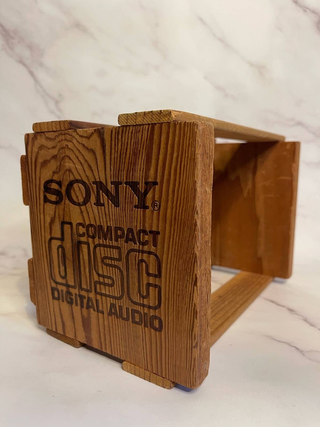 Vintage SONY Music Wood CD Storage Crate Compact Disc Media Etsy
