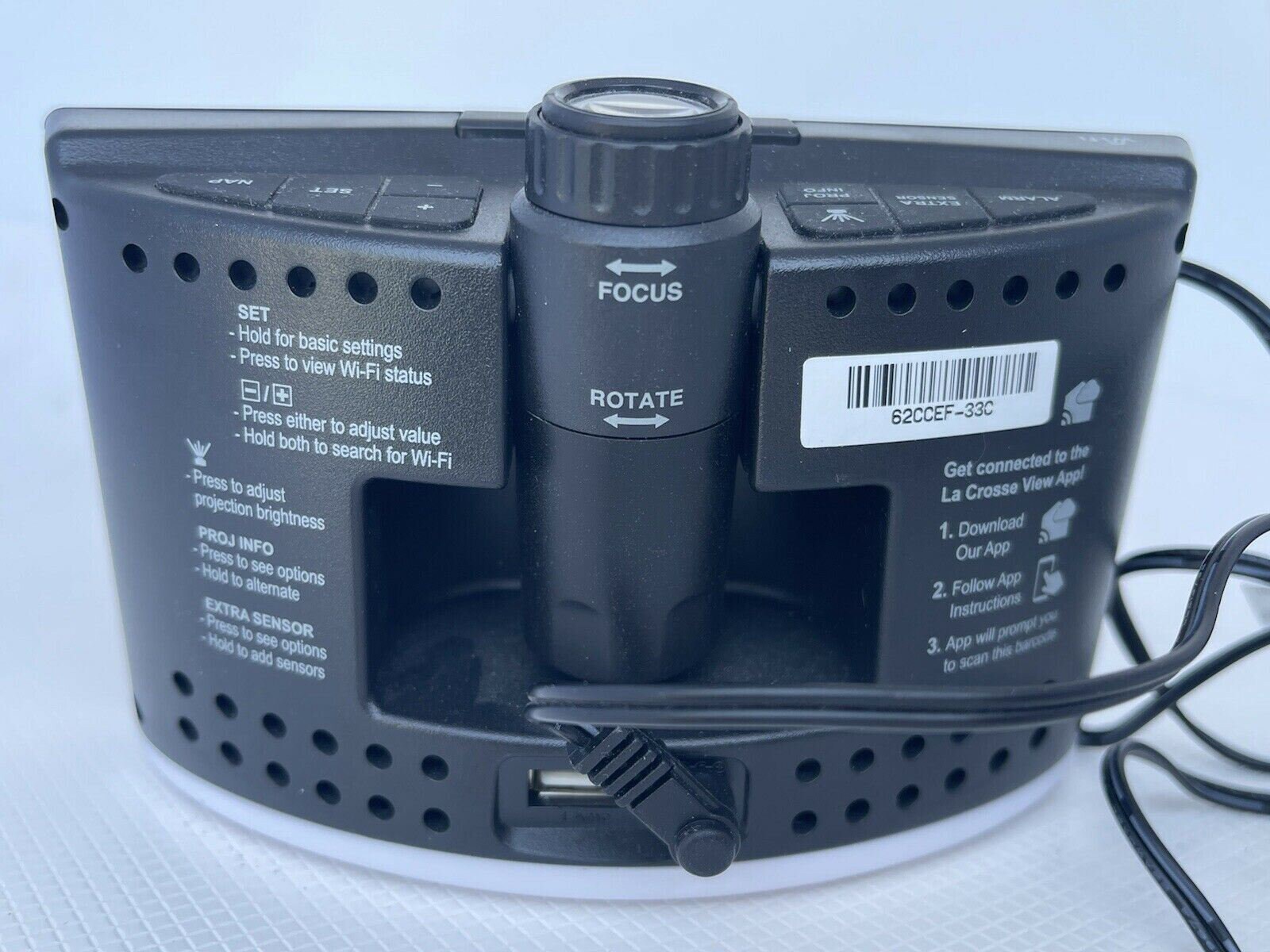 La Crosse Technology C82929 Wifi Projection Alarm Clock With