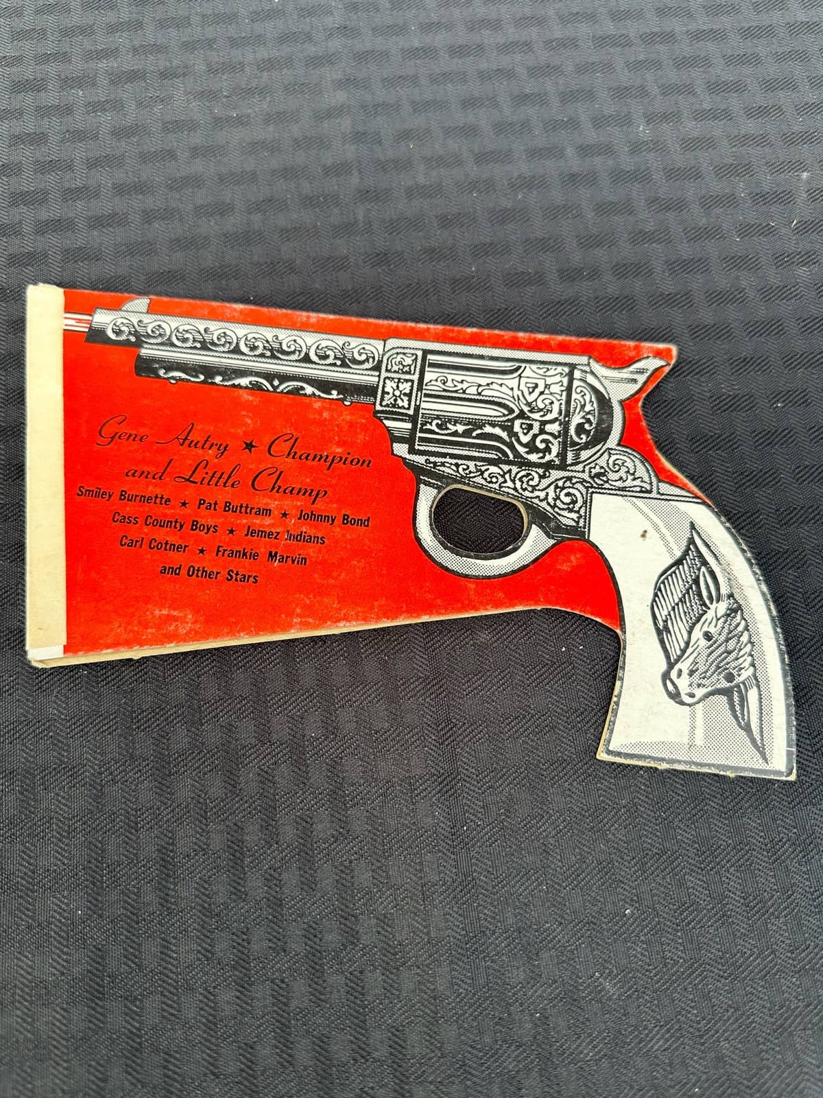 Vintage 1950's Gene Autry Champion TV Show Advertising Diecut Paper Gun