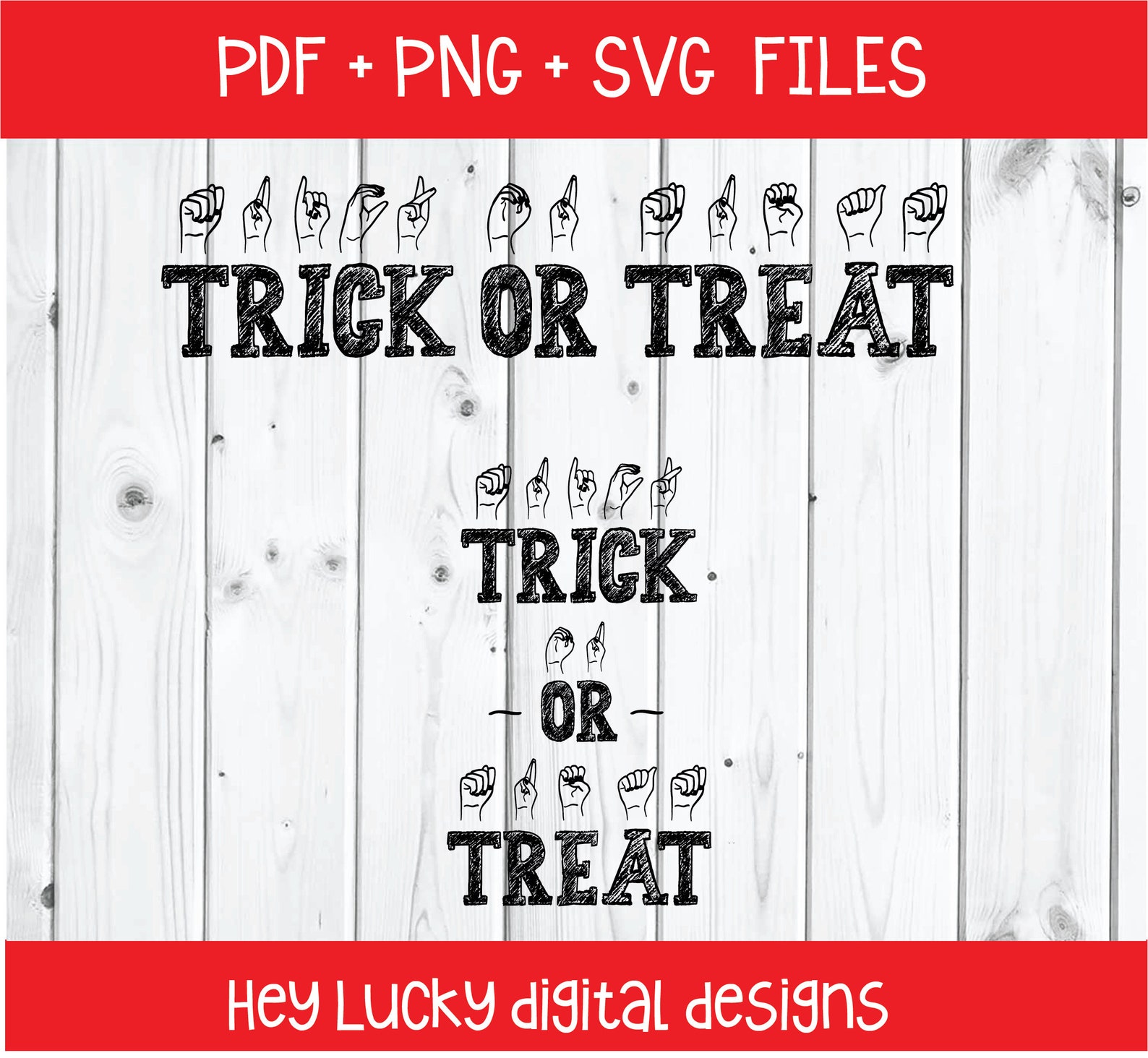 ASL Trick or Treat Bundle SVG File/png/clip Art Digital Files Etsy