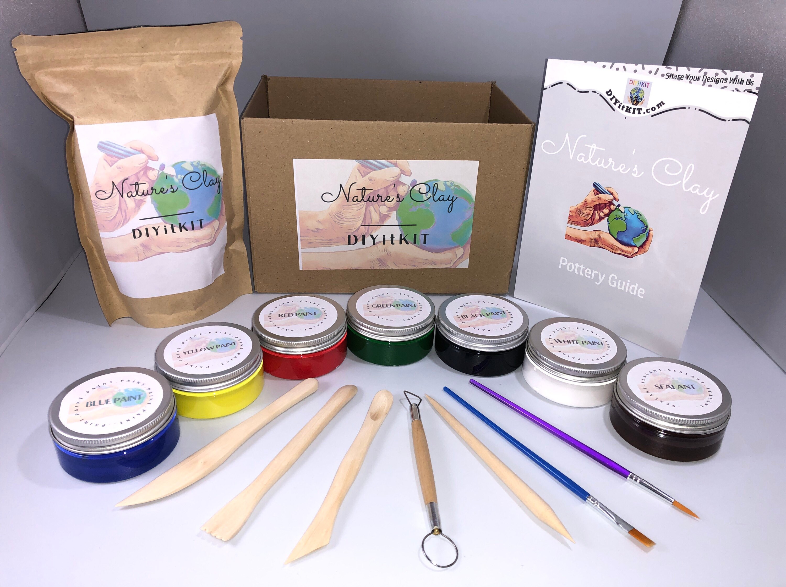 Beginners Clay Pottery Kit DIY at Home Etsy UK