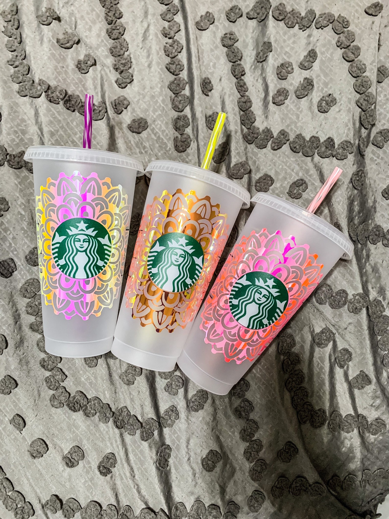 Holographic Starbucks Cold Cups Etsy