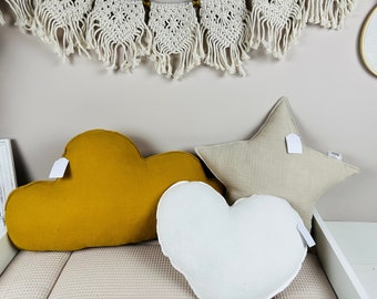 Deco pillow muslin, handmade baby accessory made of muslin, BÄRLI baby accessory gift for birth