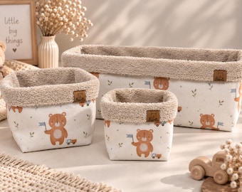 Small Bear Storage Container, Handmade Baby Accessory, BÄRLI Baby Accessory Gift for Birth