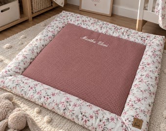 Personalized Endless Summer playmat/crawling mat, handmade baby blanket, BÄRLI baby blanket gift for newborns