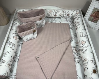 Changing mat Wild Flower, handmade changing mat, BÄRLI baby changing mat gift for birth