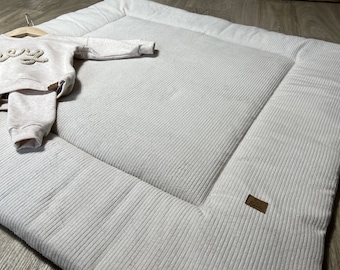 Crawling blanket/play blanket personalized corduroy, handmade baby blanket made of corduroy, BÄRLI baby blanket gift for birth