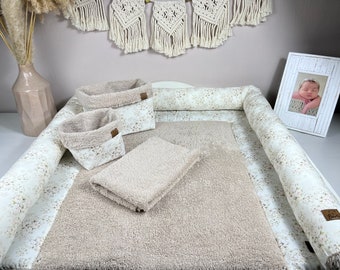 COMPLETE set changing mat changing pad rose, handmade changing mat, BÄRLI baby changing mat gift for birth