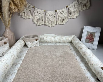 Changing mat changing pad rose, handmade changing mat, BÄRLI baby changing mat gift for birth