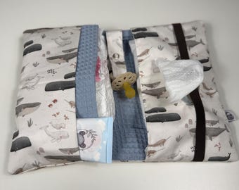 Diaper bag under the sea, handmade baby accessory, BÄRLI baby accessory gift for newborns