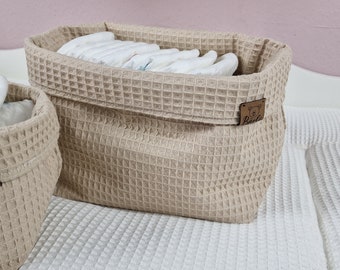Utensilo waffle piqué, handmade baby accessory made of waffle piqué, BÄRLI baby accessory gift for birth