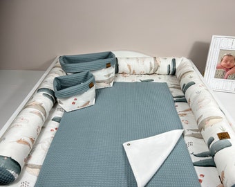 Changing mat set, changing pad under the sea, handmade changing mat, BÄRLI baby changing mat gift for newborns