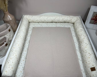 Changing mat flower meadow, handmade changing mat, BÄRLI baby changing mat gift for birth