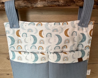 Bed organizer Moonlight, handmade baby accessory, BÄRLI baby accessory, birth gift