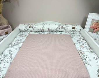 Wild Flower Changing Mat Set, Handmade Changing Mat, BÄRLI Baby Changing Mat Gift for Newborns