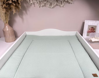 Changing mat changing pad waffle pique, handmade changing mat made of waffle pique, BÄRLI baby changing mat gift for birth