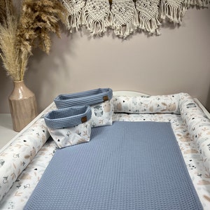 COMPLETE set changing mat changing pad Little Owl, handmade changing mat, BÄRLI baby changing mat gift for birth