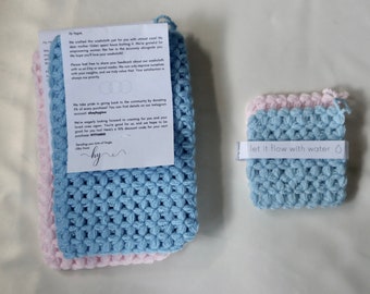 Double the Luxury: 2 Washcloths & 2 Face Scrubbies Set - Perfect Gift for Self-Care and Couples