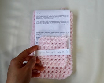 Softness and Comfort Set: 1 Washcloth and 1 Face Scrubby | Handcrafted, Soft, and Exfoliating Gift for Mother