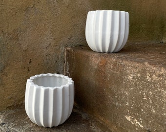 Heavy Retro Woolworths Round Glass & White Vase