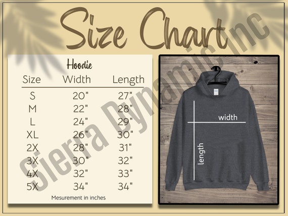 Gildan 18500 Size Chart Hoodie Unisex Heavy Blend Gildan Hoodie Size Chart Small to 2XL 4XL 5XL Gildan 18500 Bundle Sizing Charts Mockup Etsy UK