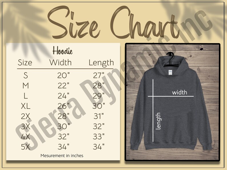 gildan 18500 size chart
