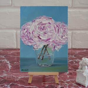 Peonies painting Peony painting Original oil artwork Pink flowers art Peony oil painting Impasto pop art Peony wall art US contemporary art