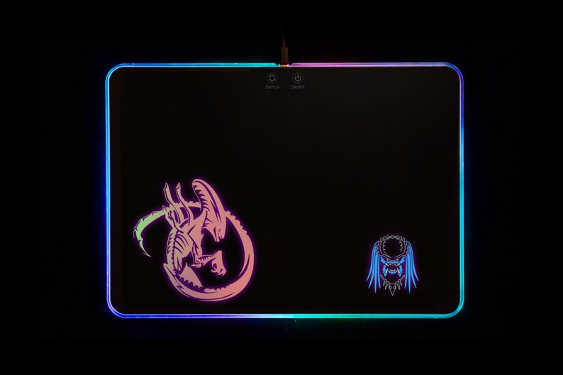 Alien vs Predator Movie RGB Mouse Pad with multi color LED light effect Premium Handmade Mouse Pad