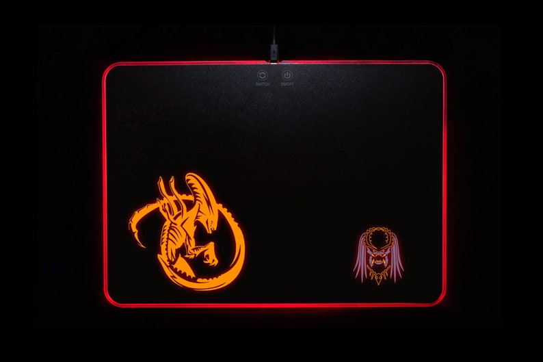 Alien vs Predator Movie RGB Mouse Pad with multi color LED light effect Premium Handmade Mouse Pad