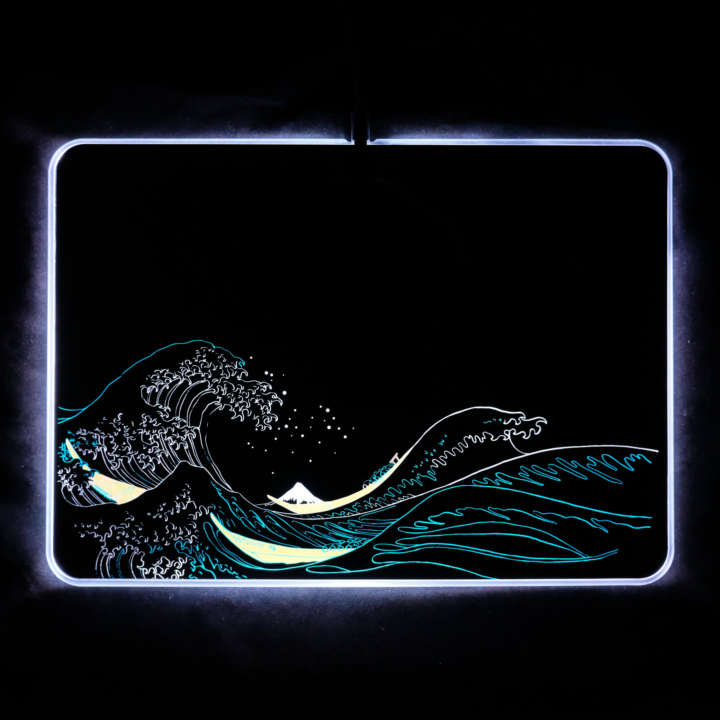 Great Wave Mouse Pad with RGB LED Light Hokusai Art The | Etsy