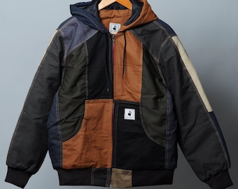 Workwear Colorblock Hooded Jacket