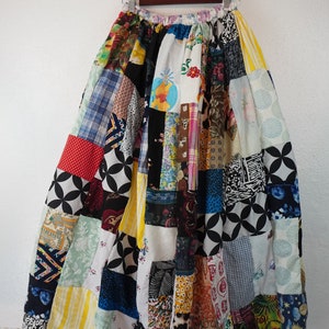 Quilted Patchwork Maxi Skirt