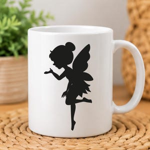 Sylwetka wróżki w formacie SVG | Uroczy plik SVG z wróżką do Cricut | Wróżka w formacie PNG, Dxf, Eps, Pdf, Jpg | Clipart z dziewczyną z fantazji | Użytek komercyjny zdjęcie 4